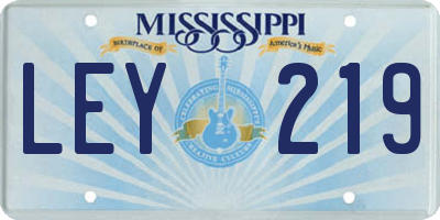 MS license plate LEY219