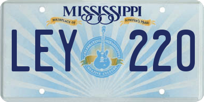MS license plate LEY220