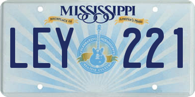 MS license plate LEY221