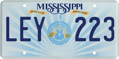 MS license plate LEY223