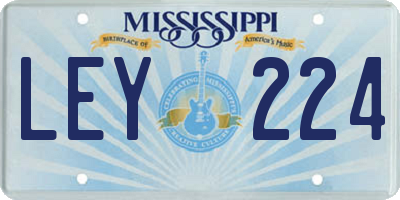 MS license plate LEY224