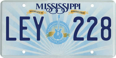 MS license plate LEY228