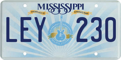 MS license plate LEY230
