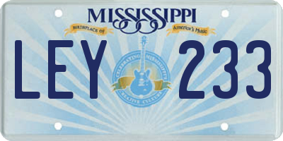MS license plate LEY233