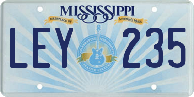 MS license plate LEY235