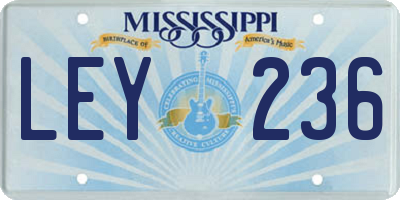 MS license plate LEY236