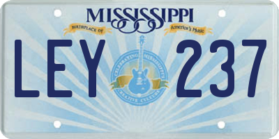 MS license plate LEY237