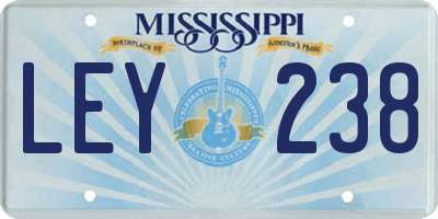 MS license plate LEY238