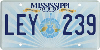 MS license plate LEY239