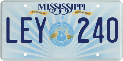 MS license plate LEY240