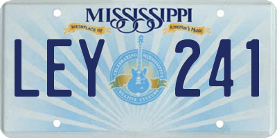 MS license plate LEY241