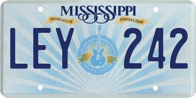 MS license plate LEY242