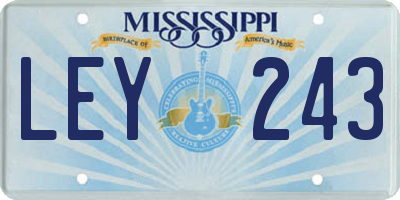 MS license plate LEY243