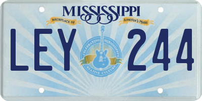 MS license plate LEY244