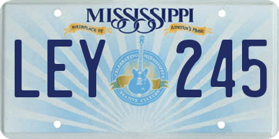 MS license plate LEY245