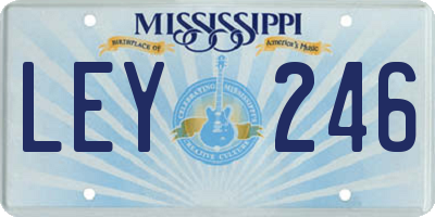 MS license plate LEY246