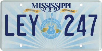 MS license plate LEY247
