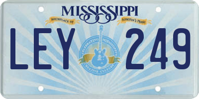 MS license plate LEY249