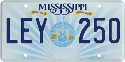 MS license plate LEY250