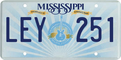 MS license plate LEY251
