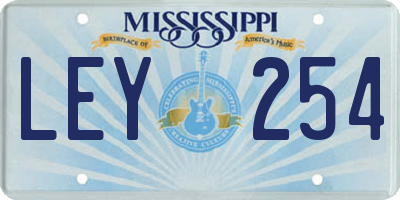MS license plate LEY254