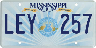 MS license plate LEY257