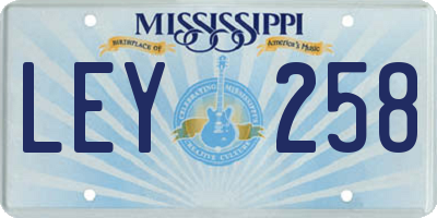 MS license plate LEY258