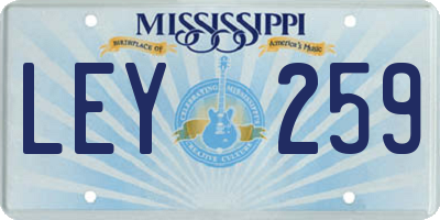 MS license plate LEY259