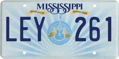 MS license plate LEY261