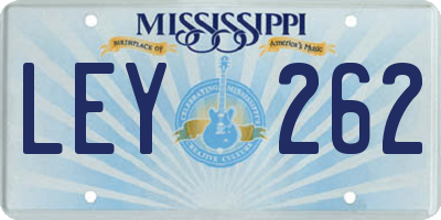 MS license plate LEY262