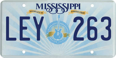 MS license plate LEY263