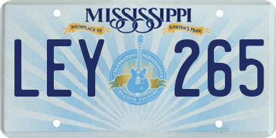 MS license plate LEY265