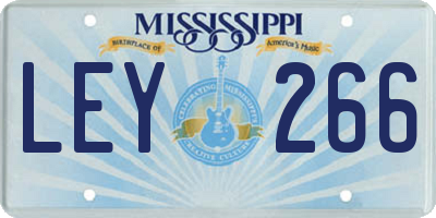 MS license plate LEY266