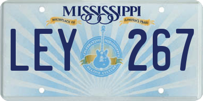 MS license plate LEY267