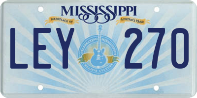 MS license plate LEY270