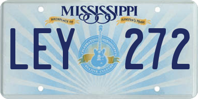 MS license plate LEY272