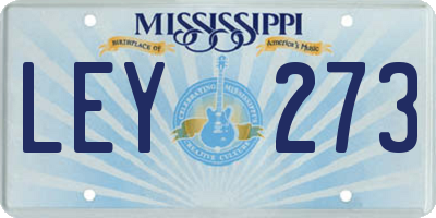 MS license plate LEY273