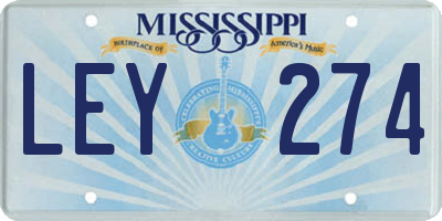 MS license plate LEY274