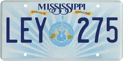 MS license plate LEY275