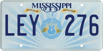 MS license plate LEY276