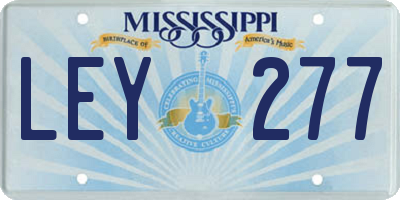 MS license plate LEY277