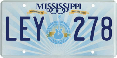 MS license plate LEY278