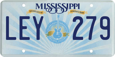 MS license plate LEY279