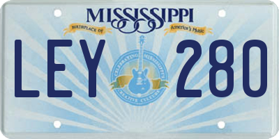 MS license plate LEY280