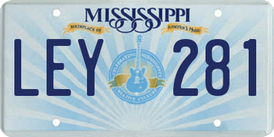 MS license plate LEY281