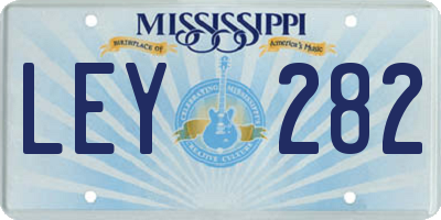 MS license plate LEY282