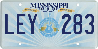 MS license plate LEY283