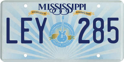 MS license plate LEY285