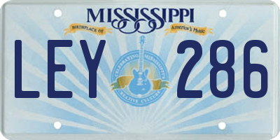 MS license plate LEY286