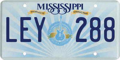 MS license plate LEY288